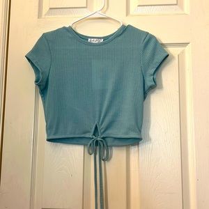 light blue shirt/crop top
